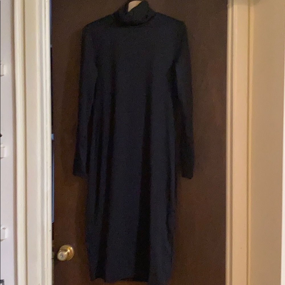 NWT Black Spandex Body Con Mock Neck Dress